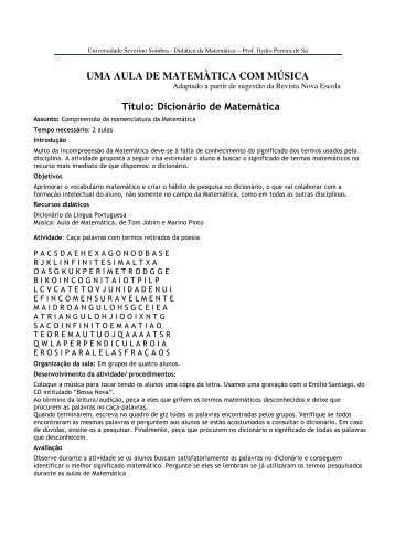 uma aula de matemàtica com música - A Magia da Matemática