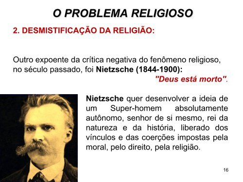 o problema religioso – slides