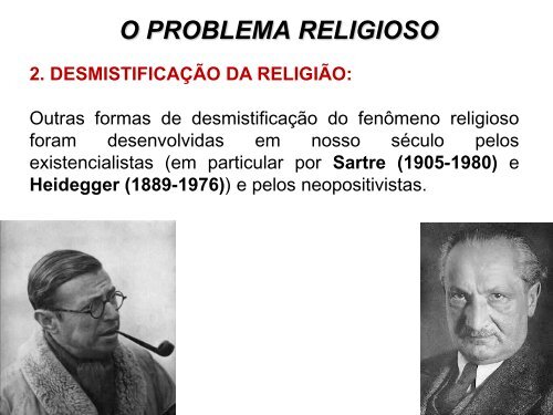 o problema religioso – slides