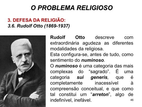 o problema religioso – slides