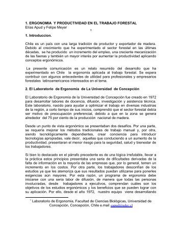 Organización y productividad en el trabajo forestal.