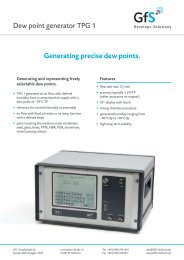 Dew point generator TPG 1 Generating precise dew points. - GfS