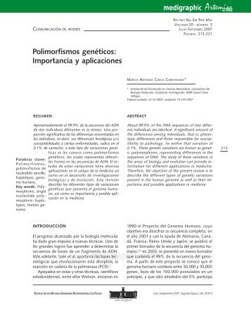 Polimorfismos genéticos: Importancia y aplicaciones - edigraphic.com