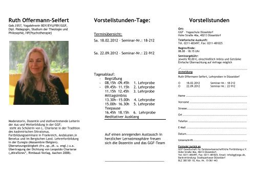 Ruth Offermann-Seifert BDY-Lehrproben - GGF