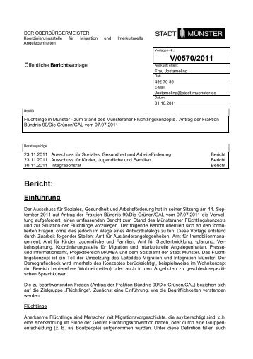 Berichtsvorlage - Vorlage V/0570/2011 - Gemeinnützige ...