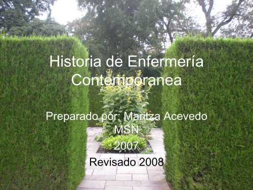 Historia de enfermería contemporanea