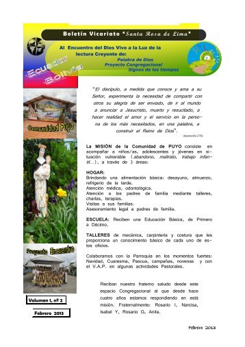 Boletín febrero 2013 - Dominicas DEIC