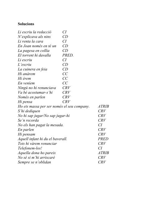 EXERCICIS PRONOMS FEBLES A - PARAULES I LLIBRES. Llengua