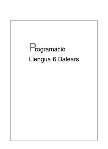 Programació Llengua 6 Balears