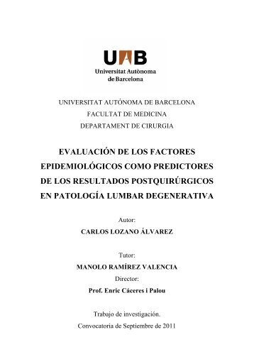 Evaluación de los factores epidemiológicos como ... - Recercat