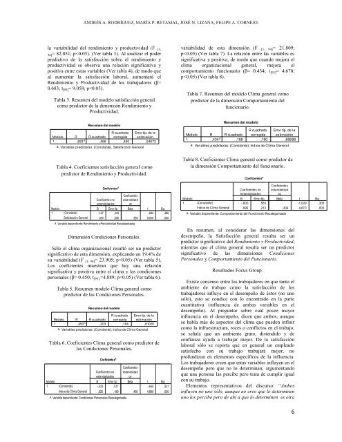 Clima organizacional y satisfacción laboral como predictores del ...