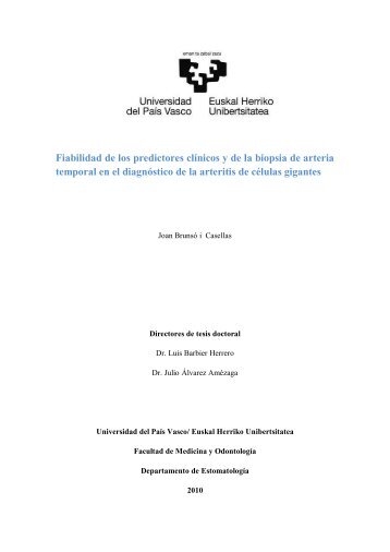 Fiabilidad de los predictores clínicos y de la biopsia de arteria ...