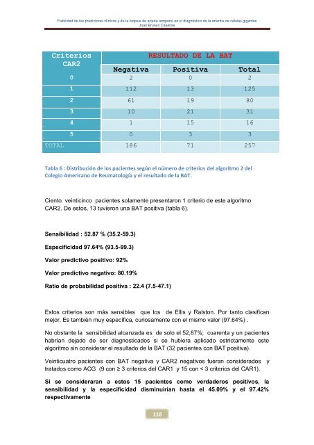 Fiabilidad de los predictores clínicos y de la biopsia de arteria ...