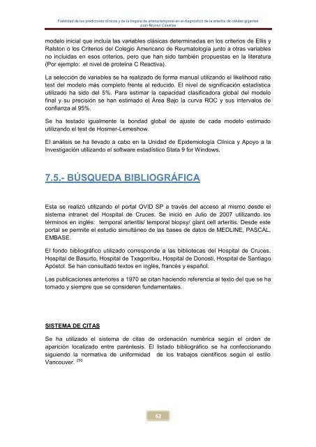 Fiabilidad de los predictores clínicos y de la biopsia de arteria ...