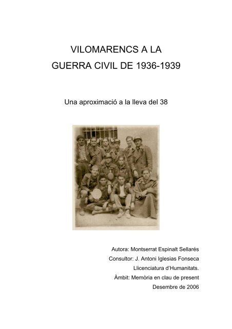 Vilomarencs a la guerra civil de 1936-1939 - Universitat Oberta de ...