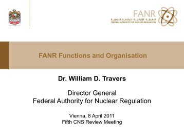 FANR Functions and Organisation Dr. William D. Travers Director ...