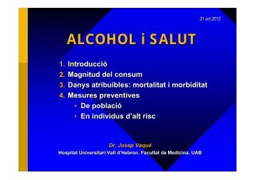 ALCOHOL i SALUT - Hospital Vall d'Hebron