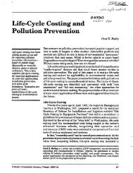 Life-Cycle Costing and Pollution Prevention - P2 InfoHouse