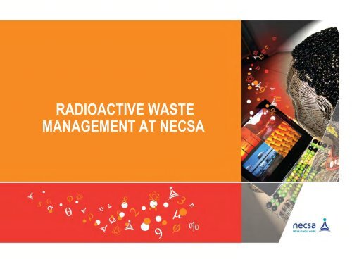 the future of radioactive waste management in south africa - Nuclear ...