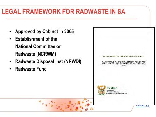 the future of radioactive waste management in south africa - Nuclear ...