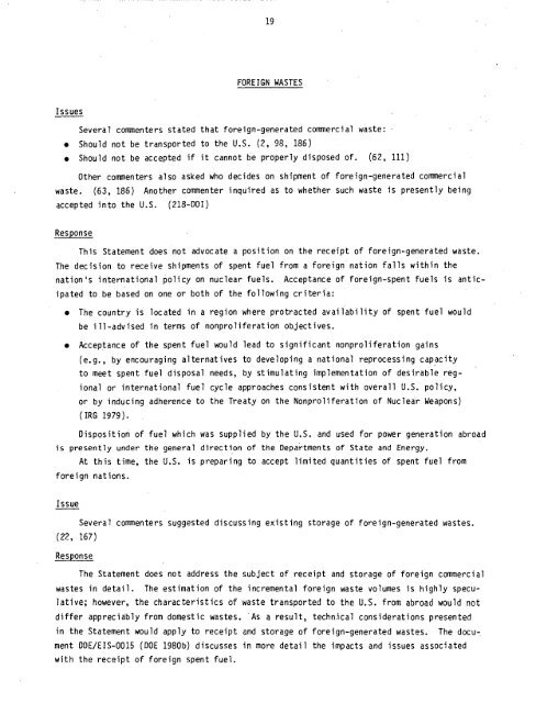 Management of Commercially Generated Radioactive Waste - U.S. ...