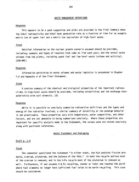 Management of Commercially Generated Radioactive Waste - U.S. ...