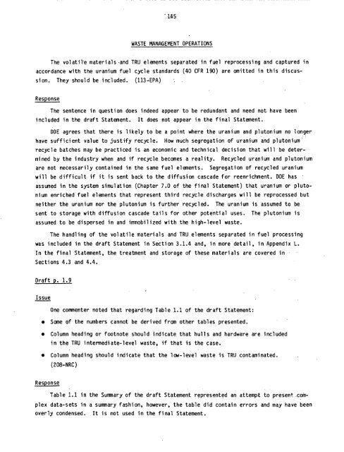 Management of Commercially Generated Radioactive Waste - U.S. ...