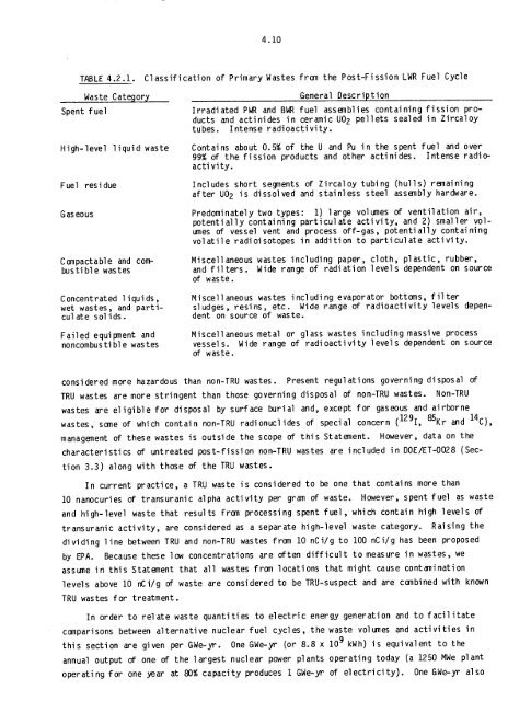 Management of Commercially Generated Radioactive Waste - U.S. ...