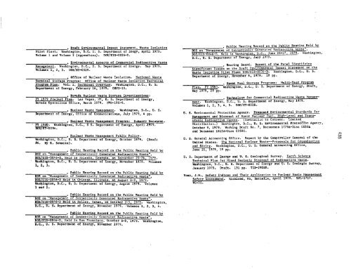 Management of Commercially Generated Radioactive Waste - U.S. ...