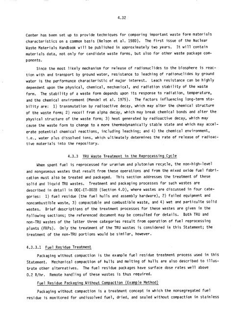 Management of Commercially Generated Radioactive Waste - U.S. ...