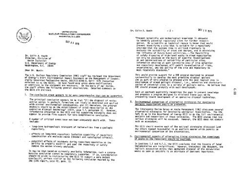 Management of Commercially Generated Radioactive Waste - U.S. ...