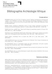Bibliographie Archéologie lithique - Pôle international de la Préhistoire