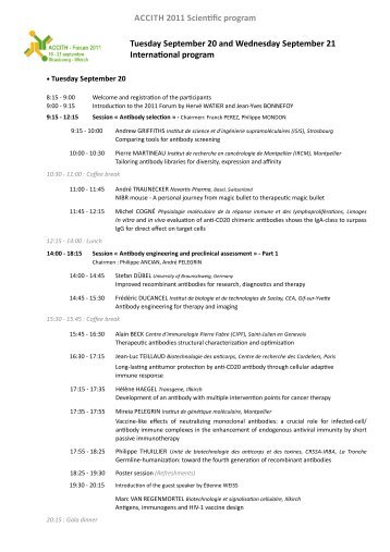 Final Program International Conference - Forum ACCITH 2011