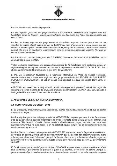 20081030Acta Ple 30 octubre 08 - Ajuntament de Montcada i Reixac