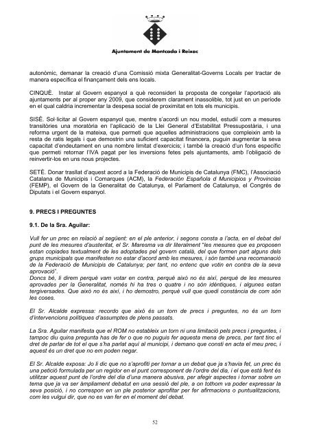 20081030Acta Ple 30 octubre 08 - Ajuntament de Montcada i Reixac