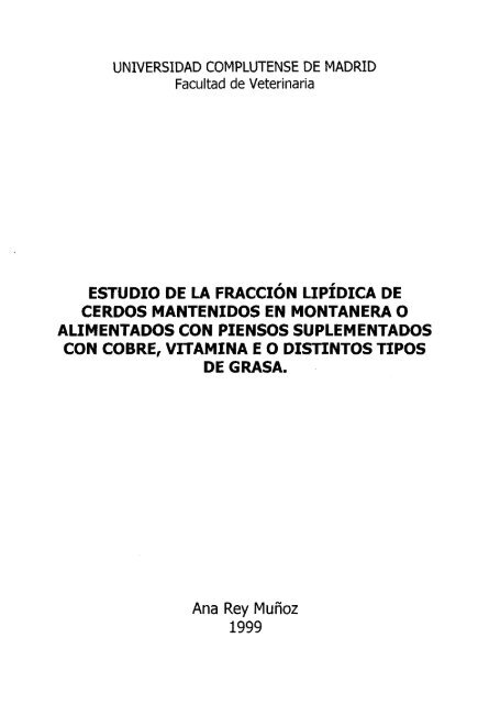 Facultad de Veterinaria ESTUDIO DE LA FRACCIÓN LIPÍDICA DE ...