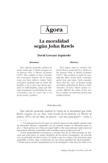 La moralidad según John Rawls - Ciudad Redonda