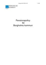 Pensionspolicy för Borgholms kommun - Intranät - Borgholms kommun