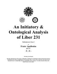 An Initiatory & Ontological Analysis of Liber 231 - Astron Argon