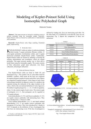 Modeling of Kepler-Poinsot Solid Using Isomorphic Polyhedral Graph