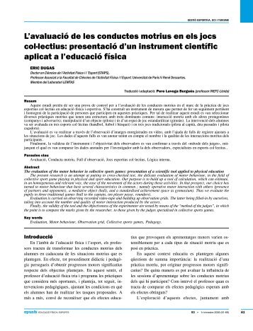 L'avaluació de les conductes motrius en els jocs col·lectius ... - apunts