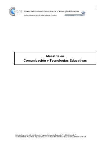 Maestría en Comunicación y Tecnologías Educativas - cecte - ILCE