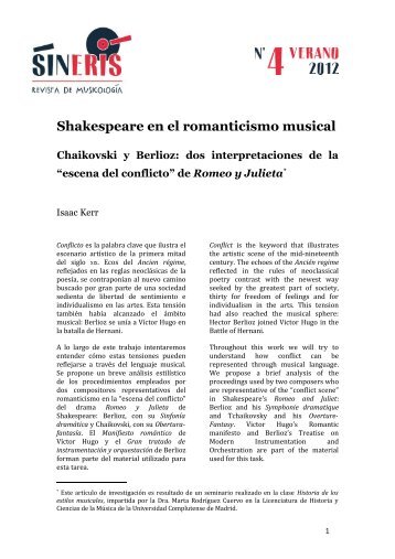 Shakespeare en el romanticismo musical