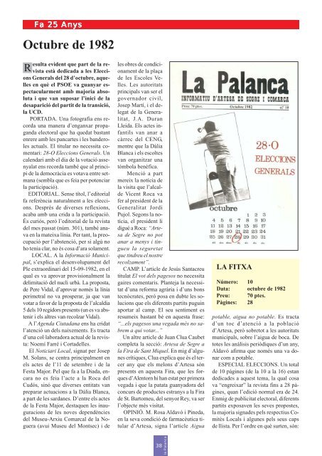 OCTUBRE 2007 Núm. 302 Preu 2,20 PUBLICACIÓ D ... - La Palanca