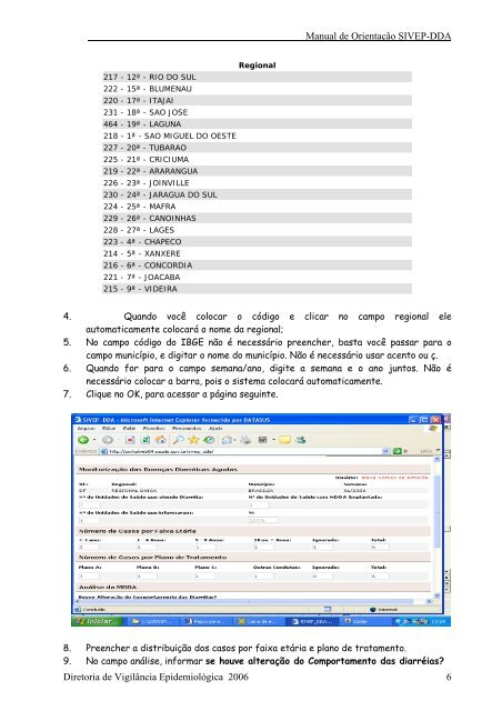 Manual SIVEP - DDA - Diretoria de Vigilância Epidemiológica