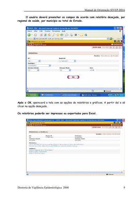 Manual SIVEP - DDA - Diretoria de Vigilância Epidemiológica