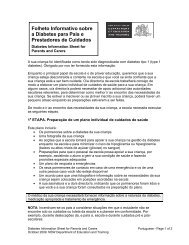 Folheto Informativo sobre a Diabetes para Pais e Prestadores de ...