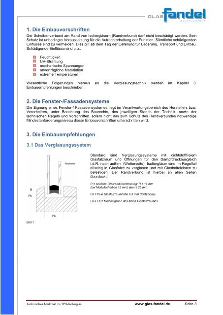 Technisches Merkblatt zu TPS-Isolierglas - Glas Fandel