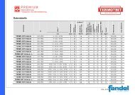 Datentabelle - Glas Fandel