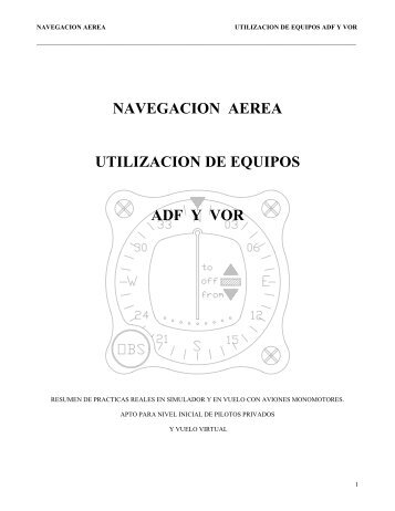 NAVEGACION AEREA UTILIZACION DE EQUIPOS ADF Y VOR